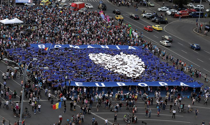 Manifestación a favor de la UE en Bucarest