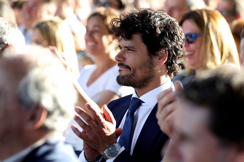 El diestro Miguel Abellán asiste al acto de cierre de campaña celebrado en Puente del Rey (Madrid)