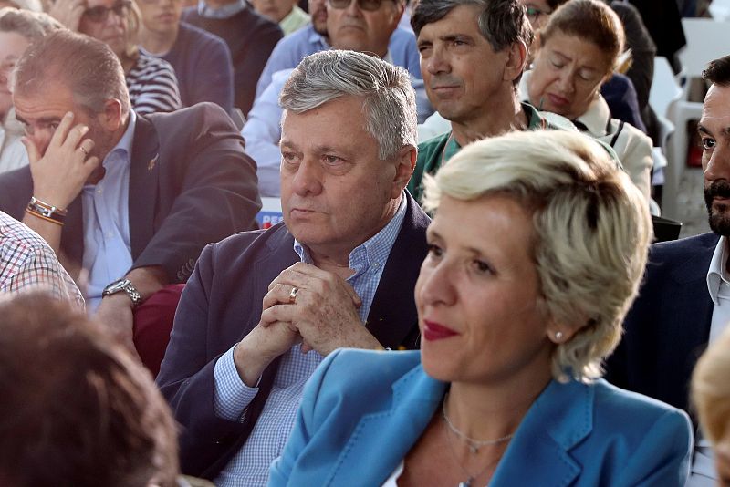 Leopoldo López, activista de los derechos humanos y padre del conocido opositor venezolano del mismo nombre, en el acto de cierre de campaña del PP en Puente del Rey, en Madrid