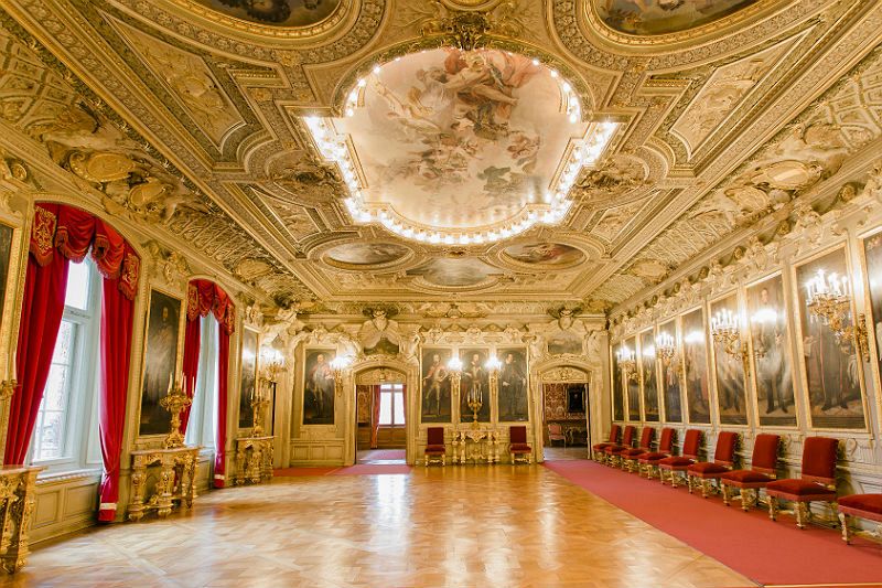 Salón de retratos del Palacio de Sigmaringen.