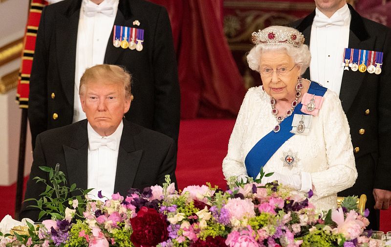 La reina británica Isabel II y el presidente de los EE.UU., Donald Trump