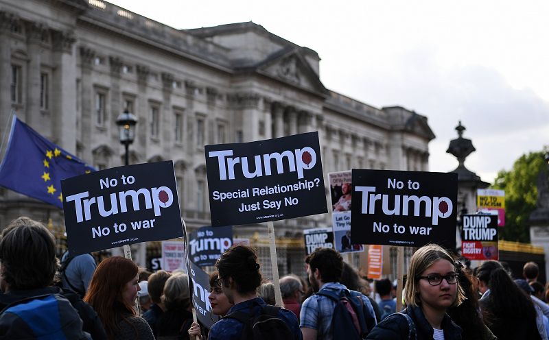 Protestas ante la visita de Trump al Reino Unido