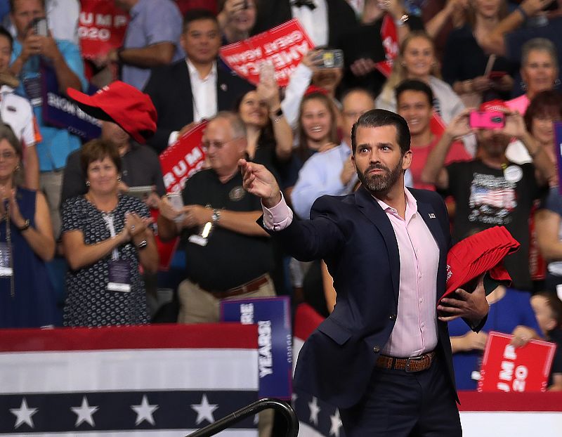 Donald Trump Jr., en el escenario. Joe Raedle/Getty Images/AFP