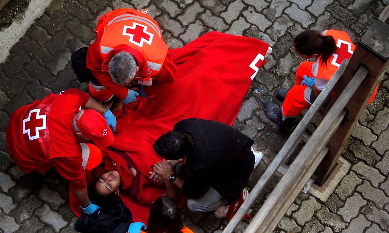 Asistencia sanitaria a un participante en el encierro