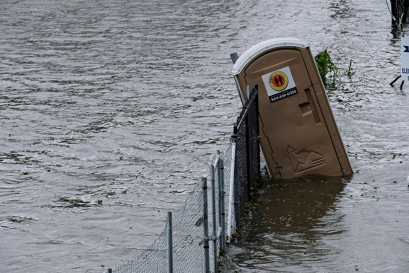 Una zona inundada en Mandeville, Luisiana