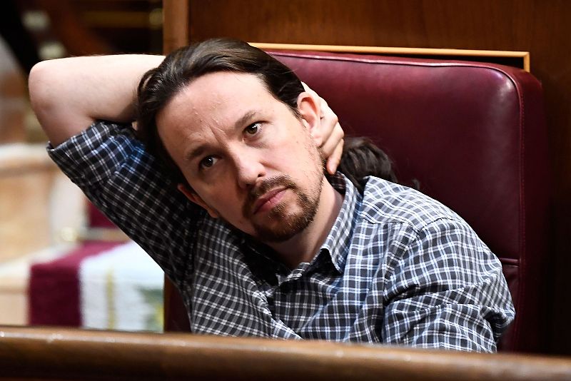 Pablo Iglesias durante la primera jornada del debate de investidura