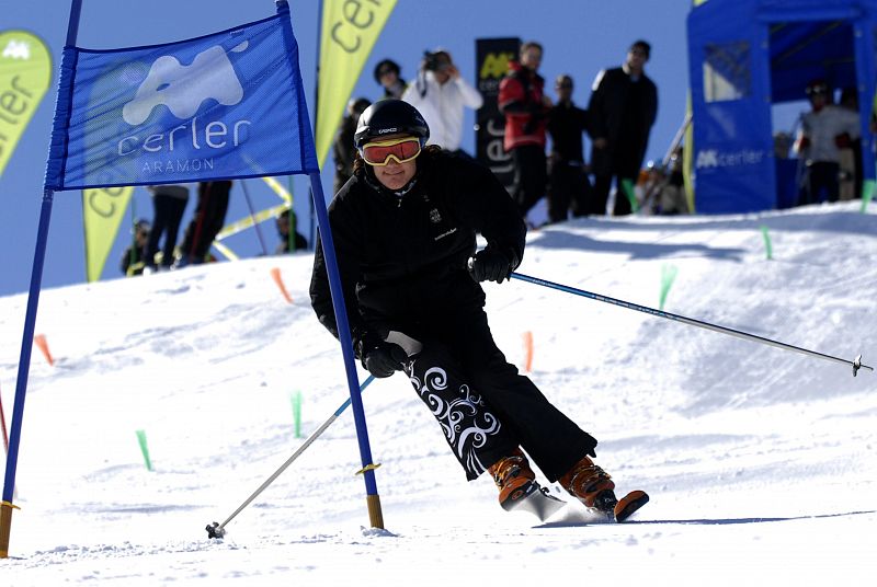 Blanca Fernández Ochoa, esquiando en Cerler (Huesca) en el II Memorial de esquí Francisco Fernández Ochoa celebrado en 2008