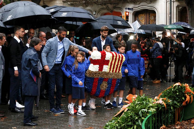 Ofrenda floral del Barça en la Diada