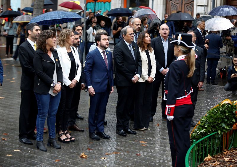 La lluvia empaña los primeros actos de la Diada de 2019