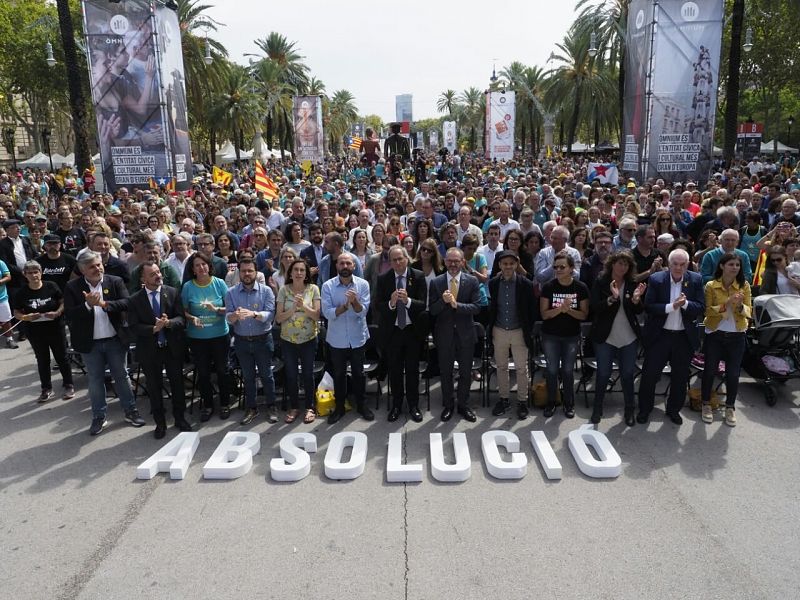 Diada 2019 - Acto de Òmnium para pedir la absolución de los políticos soberanistas presos