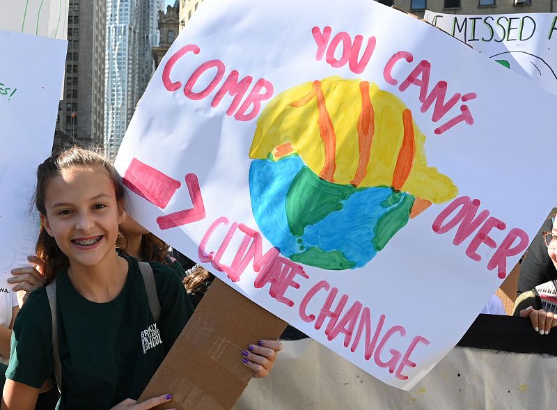 Protestas en Nueva York para pedir más acciones ante el cambio climático