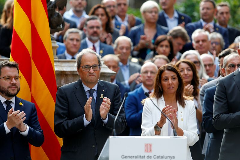 Quim Torra preside el acto en el Palau