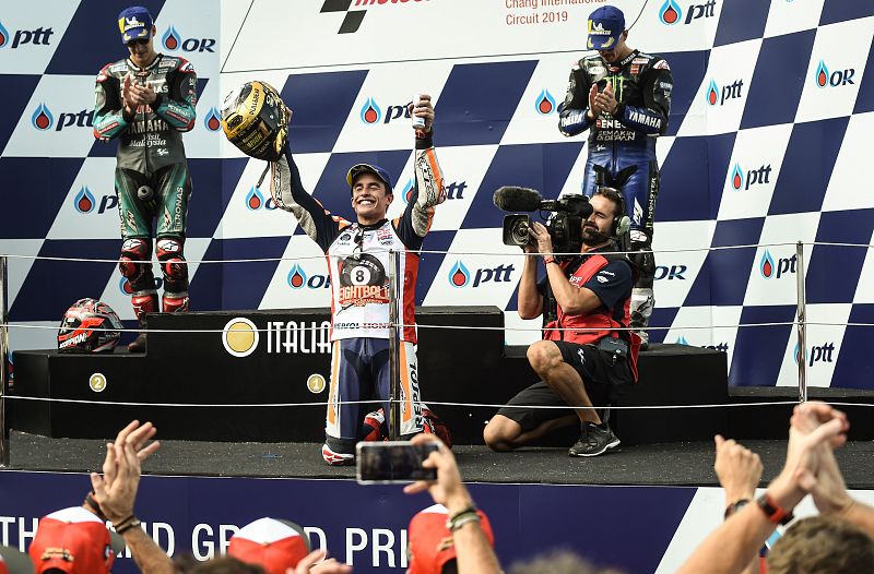 Márquez gana el Mundial en Tailandia