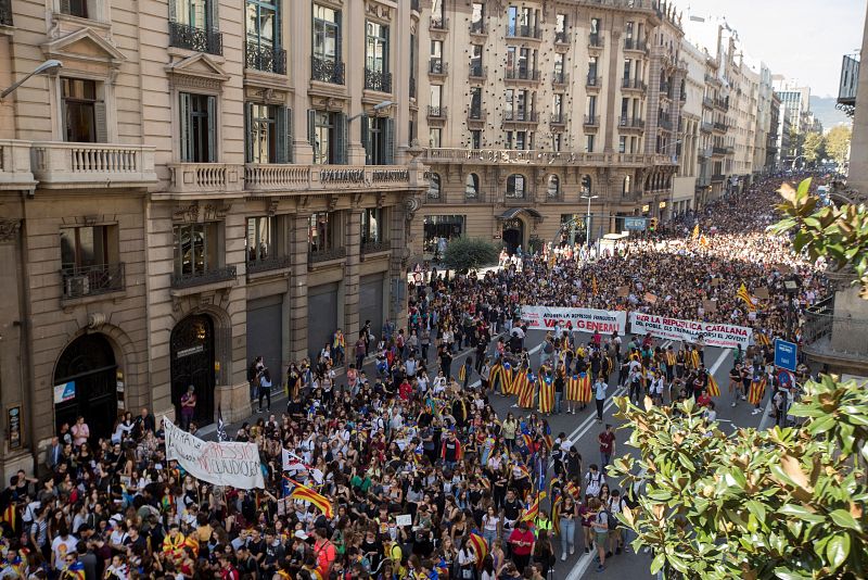 Los estudiantes, universitarios y de secundaria, han sido convocados por el Sindicato de Estudiantes y por el Sindicat d'Estudiants dels Països Catalans.