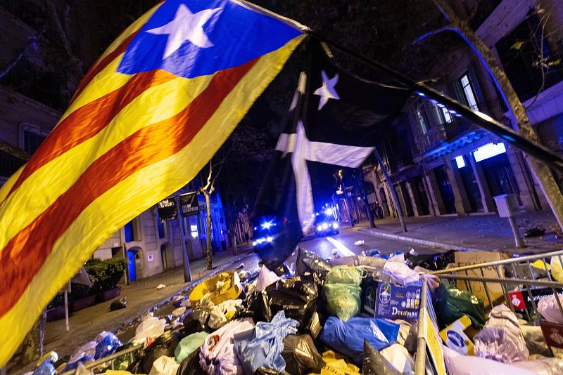 Las protestas siguen en Cataluña por séptimo día consecutivo