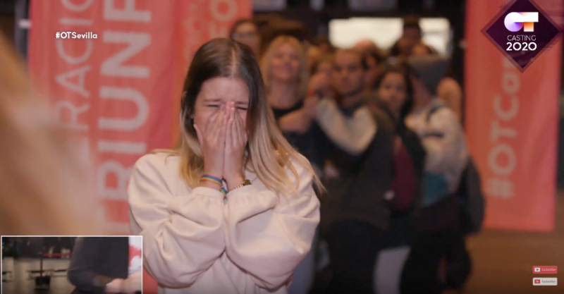 Con cada pegatina el auditorio se ha llenado de vítores y aplausos en la Fase 1 del casting OT 2020 en Sevilla