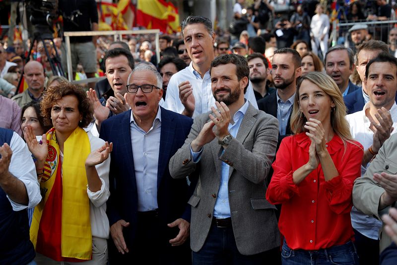 Els líders del Partit Popular van assistir a la manifestació per dir prou al procés