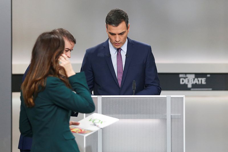 Pedro Sánchez en el debate a cinco