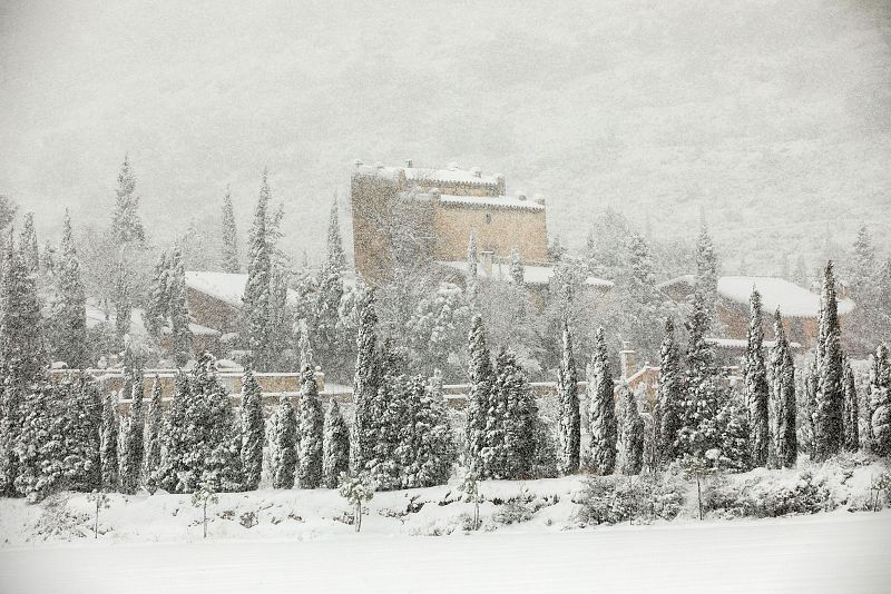 Paisaje nevado en Castellón