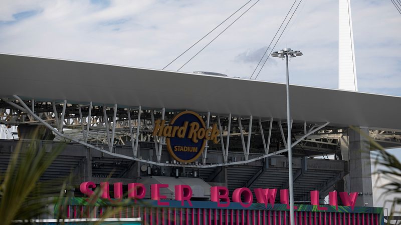 El recinto en el que se tiene lugar la 54ª Super Bowl, el Hard Rock Stadium de Miami, Florida