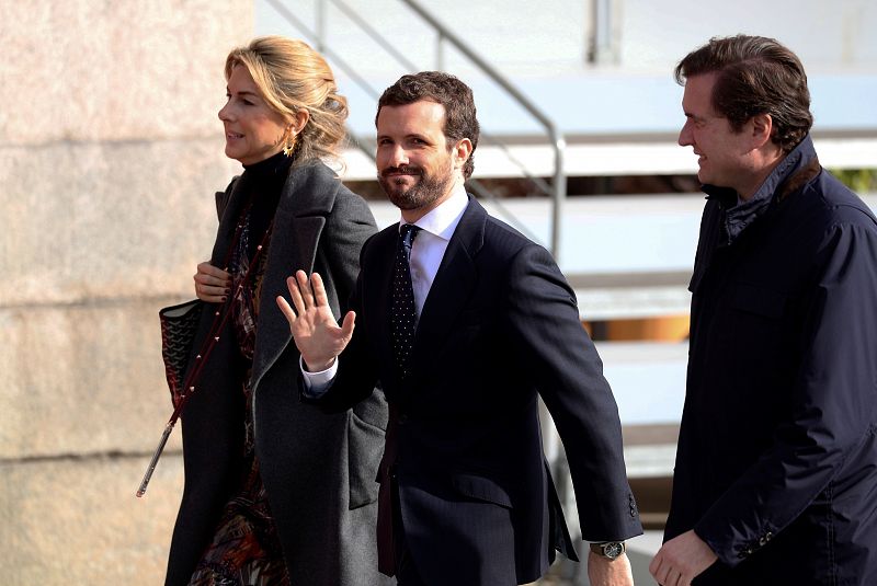 El líder del Partido Popular, Pablo Casado a su llegada al Congreso este lunes al Congreso.