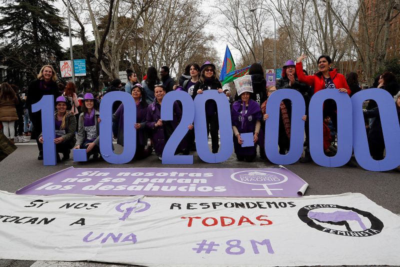 Manifestación por el Día de la Mujer, este domingo en Madrid.