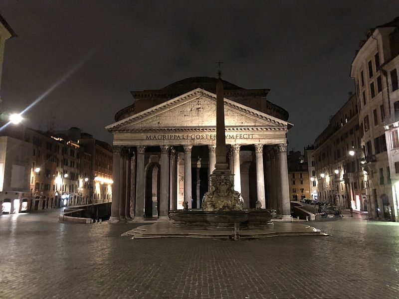 El Panteón de Roma, desierto por el coronavirus