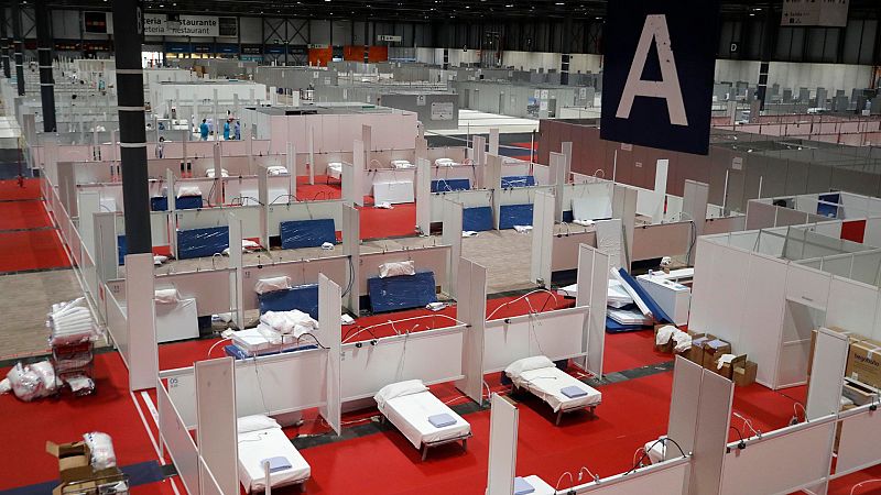 En el hospital de campaña se han instalado 1.300 camas convencionales para evitar el colapso sanitario que sufren el resto de los hospitales de la ciudad.