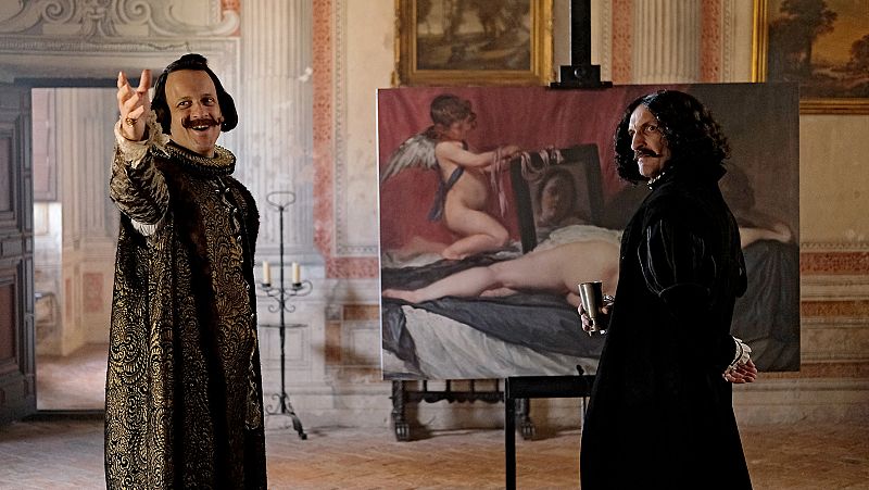 Velázquez con Felipe IV, interpretado por Edu Soto