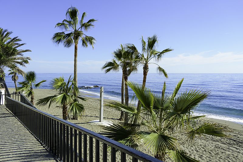 Venus Beach in Marbella, Malaga, Spain