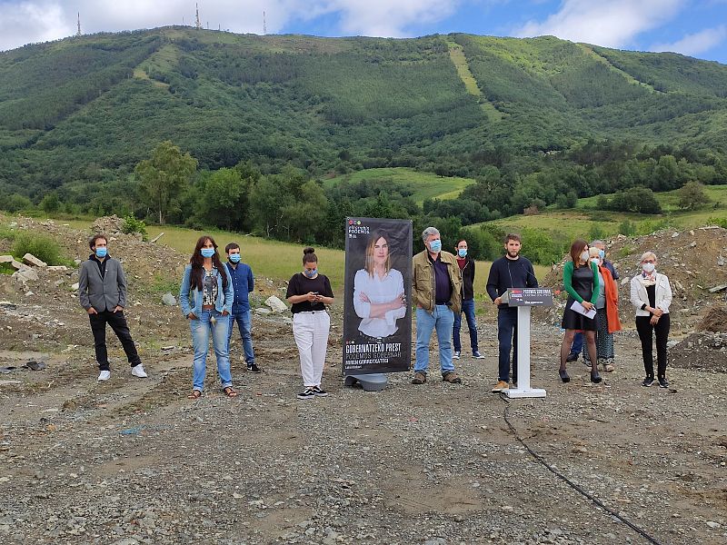 Gorrotxategi en un acto en Zaldunborda (Hondarribia)