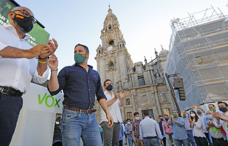 Elecciones gallegas: Santiago Abascal, de mitin en Santiago de Compostela