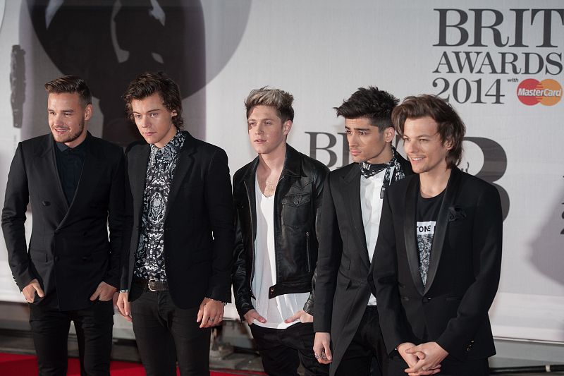 One Direction en los BRIT Awards de 2014 en Londres.