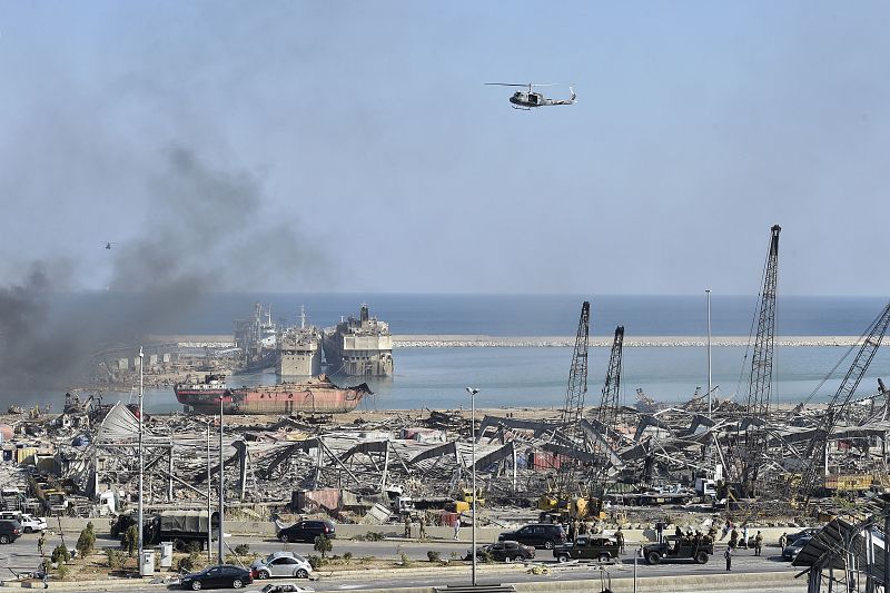 Vista general del puerto el día siguiente a la explosión