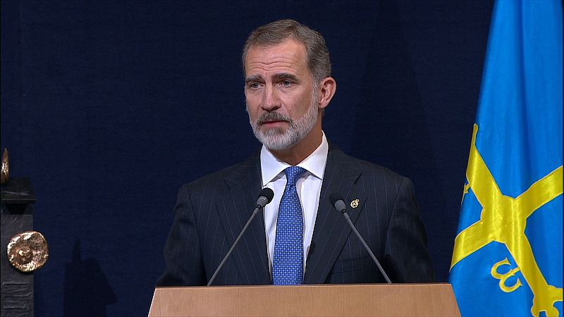 Felipe VI, durante su discurso en los Premios Princesa de Asturias