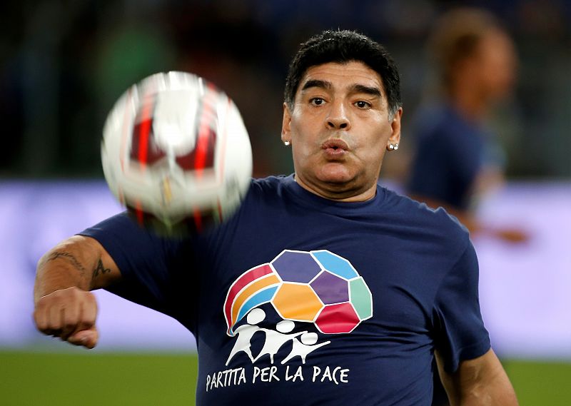 En 2014 Maradona participó en el Partido Interreligioso por la Paz organizado por el Papa Francisco en Roma al que acudieron medio centenar de jugadores tanto retirados como en activo.