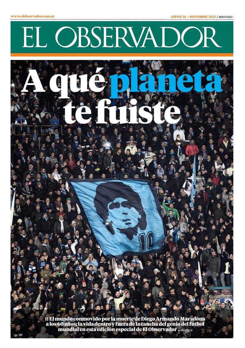  'A qué planeta te fuiste' es el titular de El Observador de Uruguay