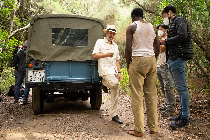 Sebastián Haro antes de grabar una escena en la selva.