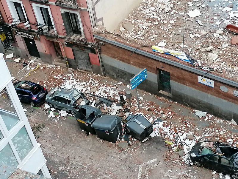 Así ha quedado el patio del colegio La Salle