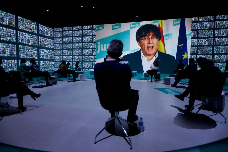 Puigdemont interviene en el final de campaña de Junts