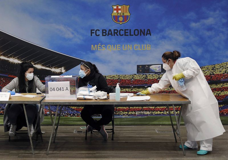 El Auditorium del FC Barcelona se convierte en colegio electoral