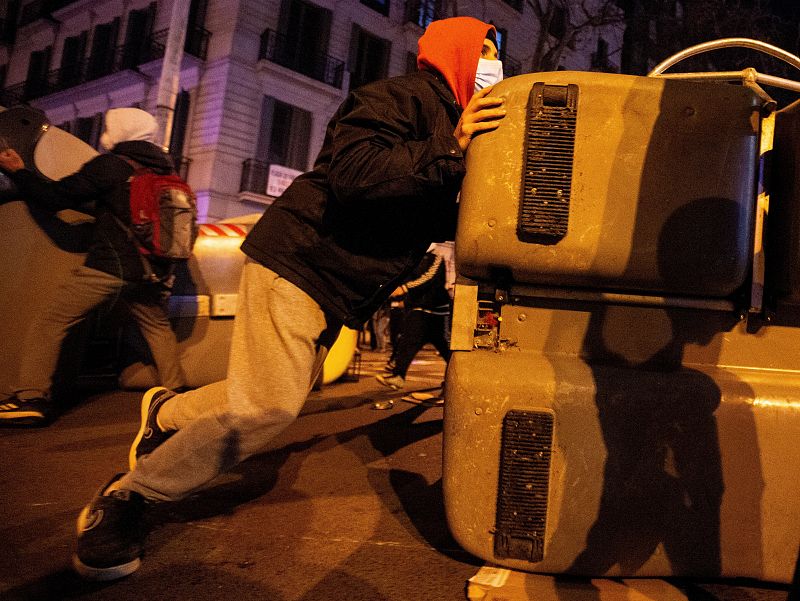 Protestas en Barcelona por la detención de Pablo Hasel