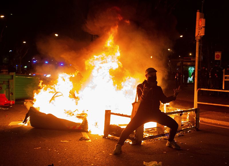 Protestas en Barcelona por la detención de Pablo Hasel