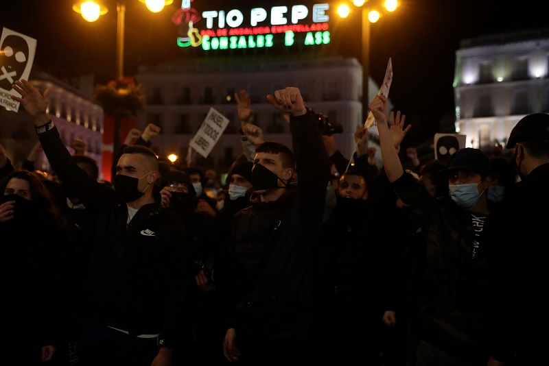 Manifestación en Madrid por la detención de Pablo Hasel