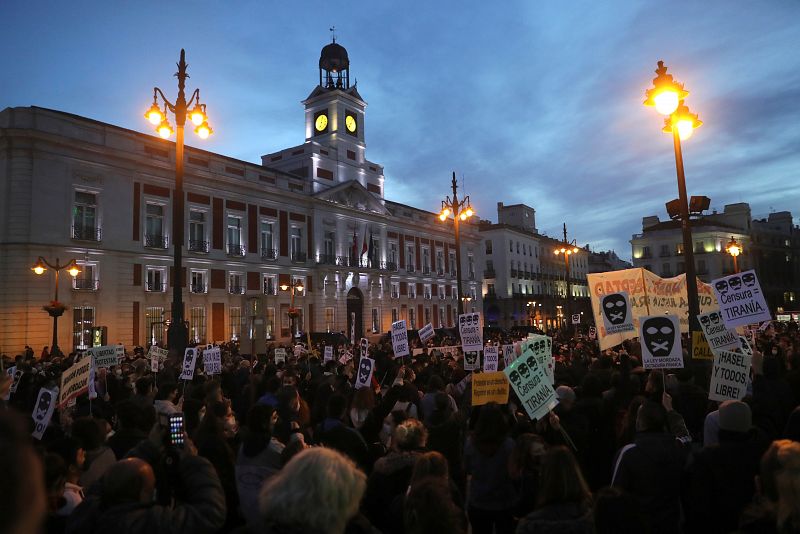 Manifestación en Madrid por la detención de Pablo Hasel