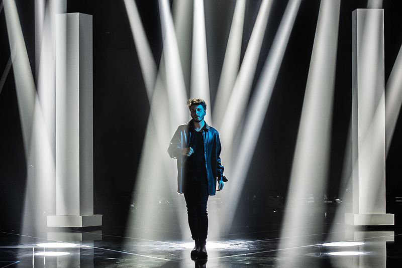 Blas Cantó durante los ensayos de 'Destino Eurovisión'