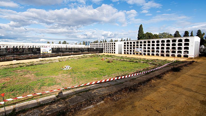 Vista de la fosa común de Pico Reja, en el cementerio sevillano de San Fernando, antes de que comenzaran los trabajos para localizar los restos de represaliados franquistas.