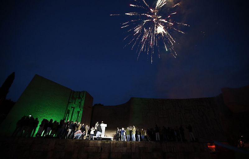 Acto de cierre de campaña a la presidencia de la Comunidad de Madrid que la formación Vox ha celebrado en la madrileña plaza de Colón.