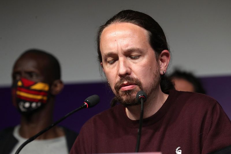 Pablo Iglesias, comparece tras conocer los resultados de las elecciones autonómicas