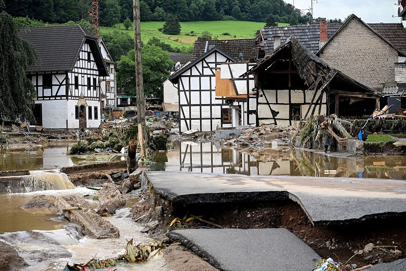 Todo el pueblo de Schuld en el distrito de Ahrweiler ha sido destruido después de la crecida del río Ahr